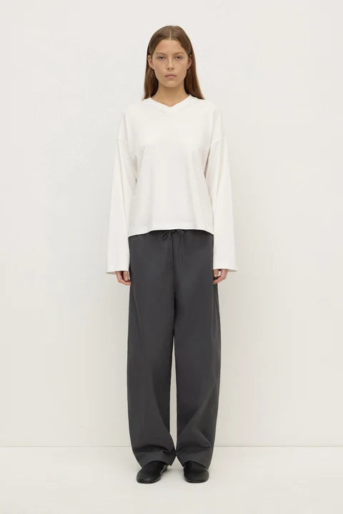 Assembly - Stella V Neck Oversized LS Tee - White