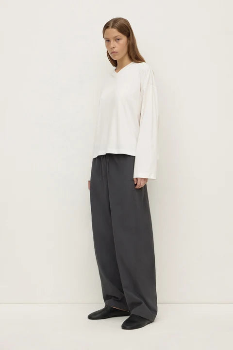 Assembly - Stella V Neck Oversized LS Tee - White