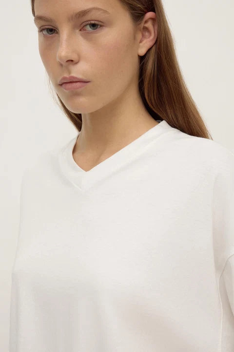 Assembly - Stella V Neck Oversized LS Tee - White