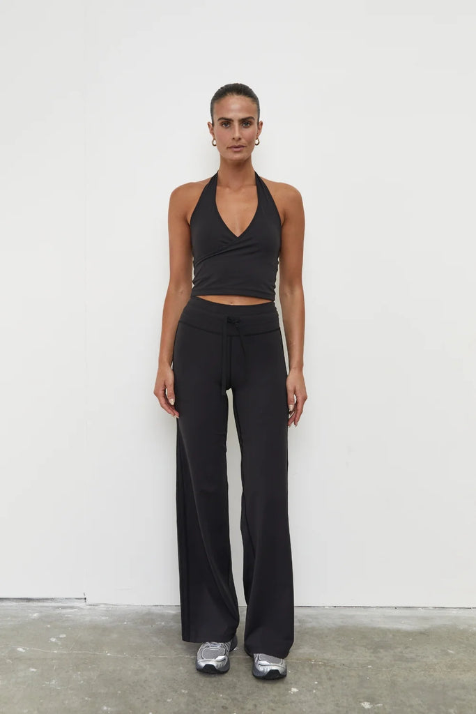 Pinky & Kamal - Front Wrap Bodice Tank - Black