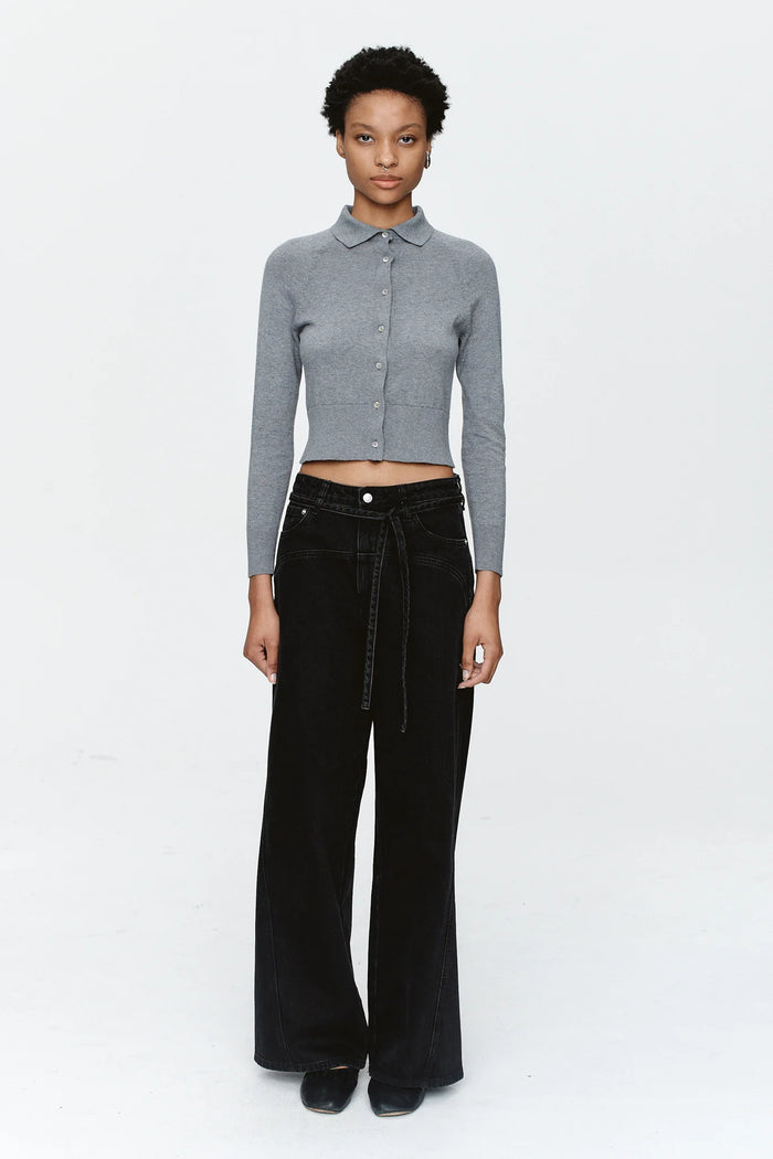 Marle - Tie Curve Seam Jean - Black