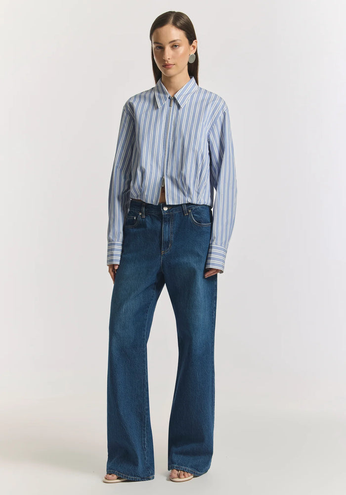 Viktoria & Woods - Blossom COtton Shirt Bomber - Mist Stripe
