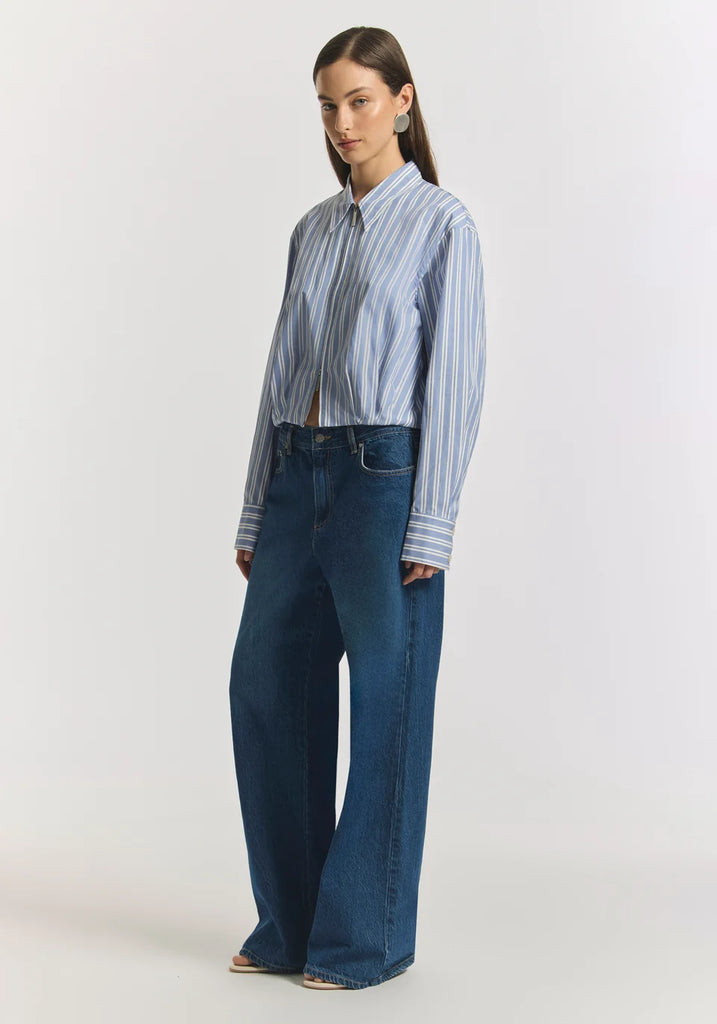 Viktoria & Woods - Blossom COtton Shirt Bomber - Mist Stripe