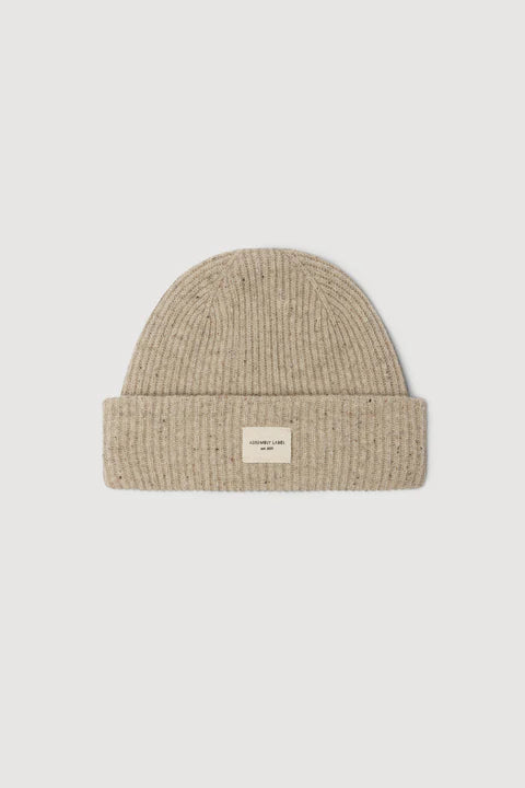 Assembly Label - Wool Rib Beanie - Stone Marle