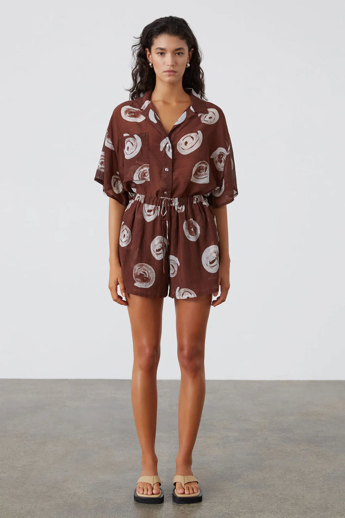 Zulu & Zephyr - Cocoa Swirl Textured Short - Cocoa Swirl