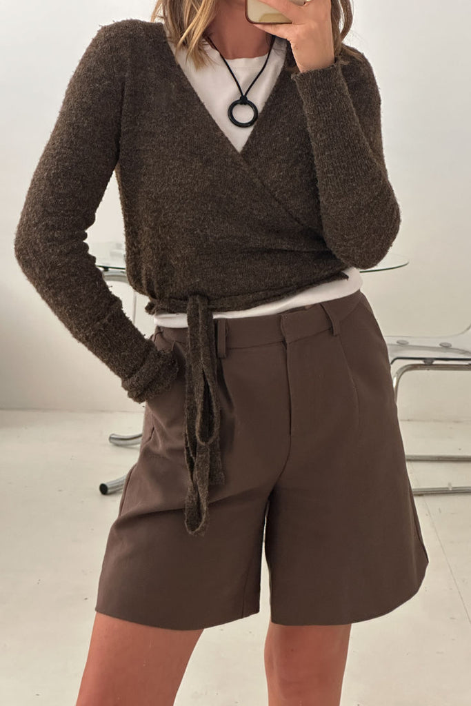 Pinky & Kamal- Wrap Cardigan- Java (Pre-Order)