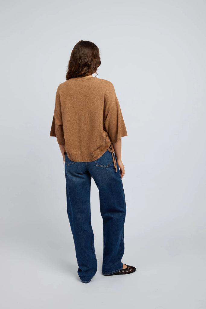 Huntly- Agnes Drawstring Tee- Charcoal