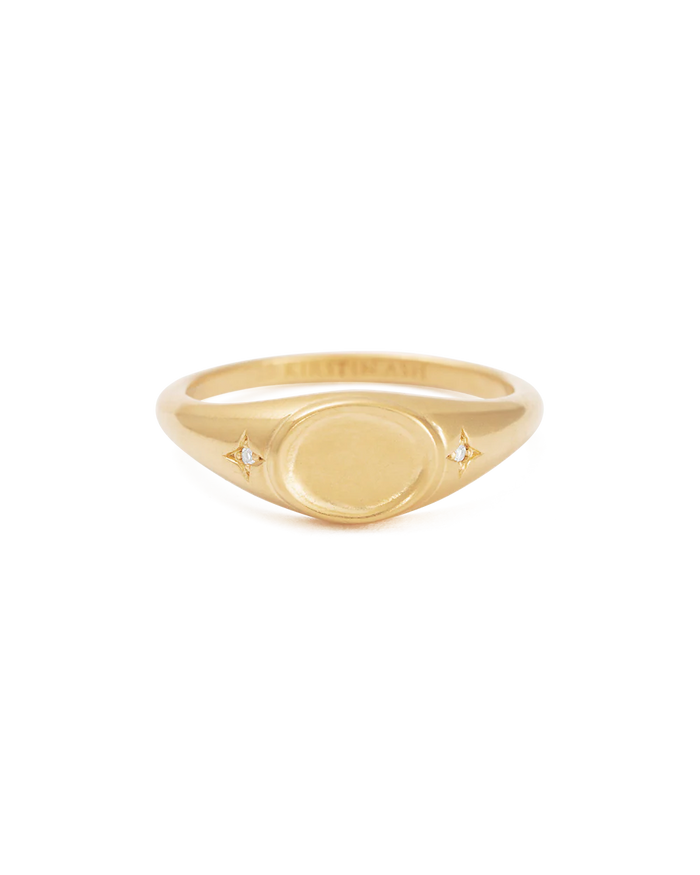 Kirstin Ash - Align Signet Ring -18k Gold Vermeil