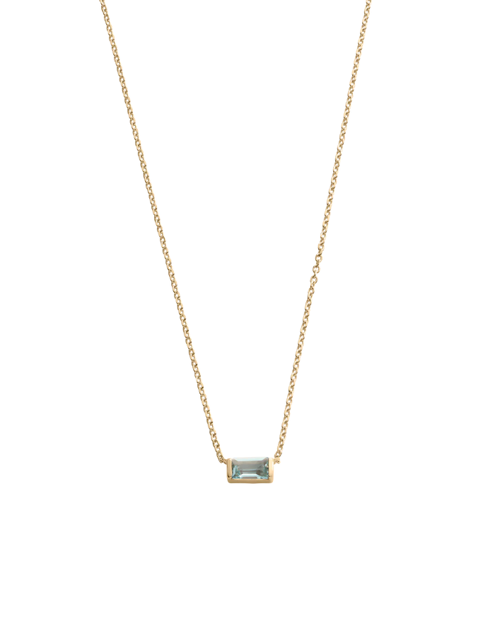 Kirstin Ash - Sky Blue (March) Topaz BAGUETTE BIRTHSTONE NECKLACE - 18k Gold Vermeil