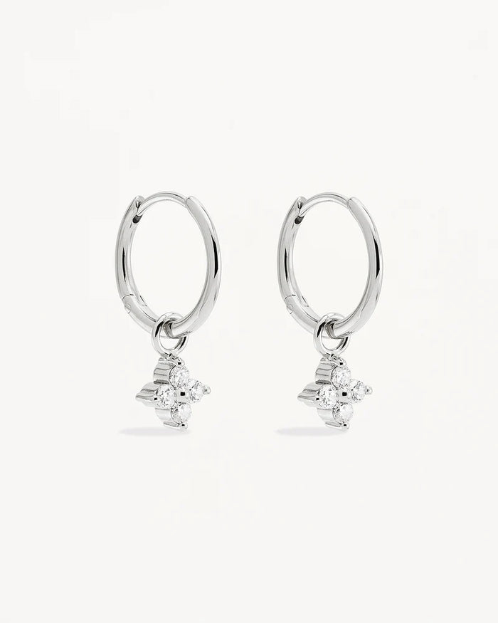 By Charlotte - Crystal Bloom Hoops - Sterling Silver