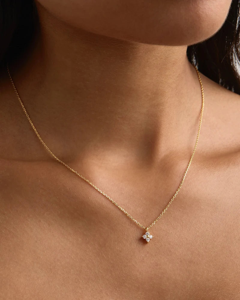 By Charlotte - Crystal Bloom Necklace - 18K Gold Vermeil