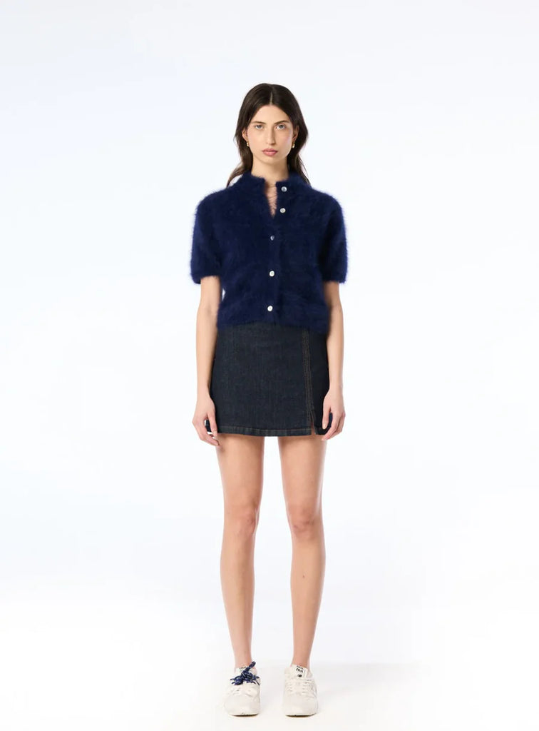 World of Nomads - Claudia Cashmere Short Sleeve Cardigan - Navy