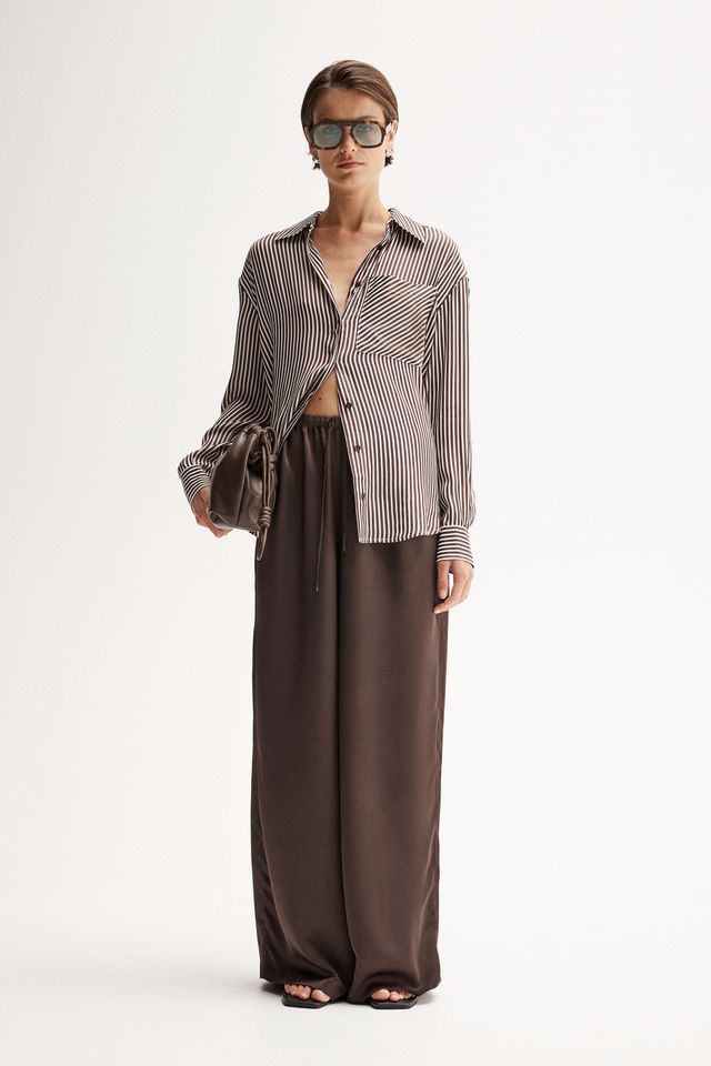 Elka - Jamie Stripe Shirt - Brown Stripe