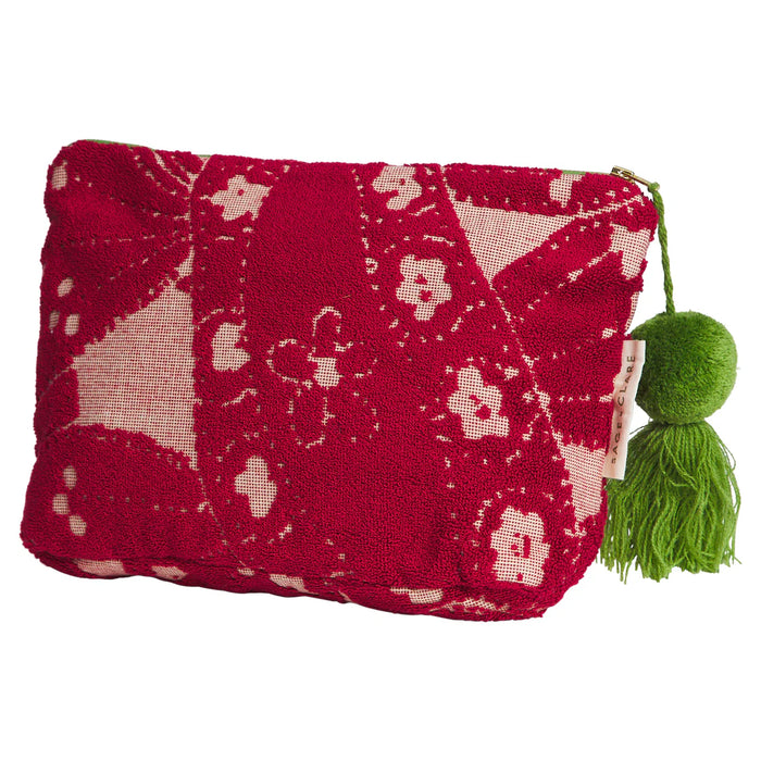 Sage x Clare - Lucia Terry Pouch Large - Crimson