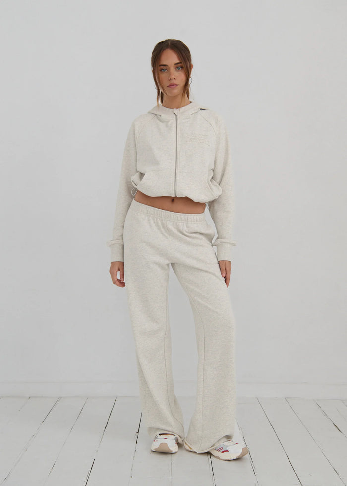 Pinky & Kamal - Cropped Zipper Hoodie - Grey Marle