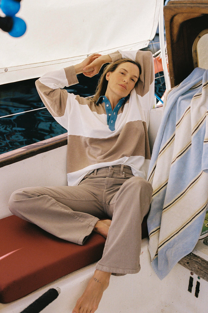 Outland Denim - The Marco Polo - Mushroom Bone Stripe