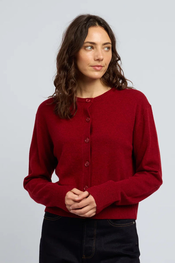 Huntly- Elodie Cardigan- Winecask