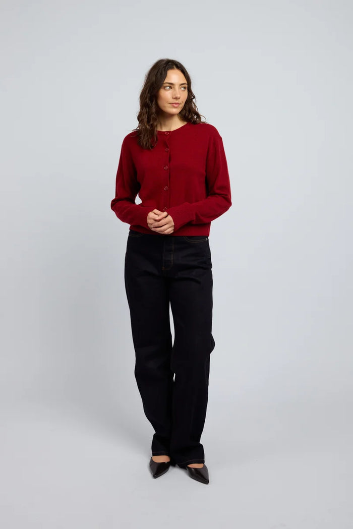 Huntly- Elodie Cardigan- Winecask