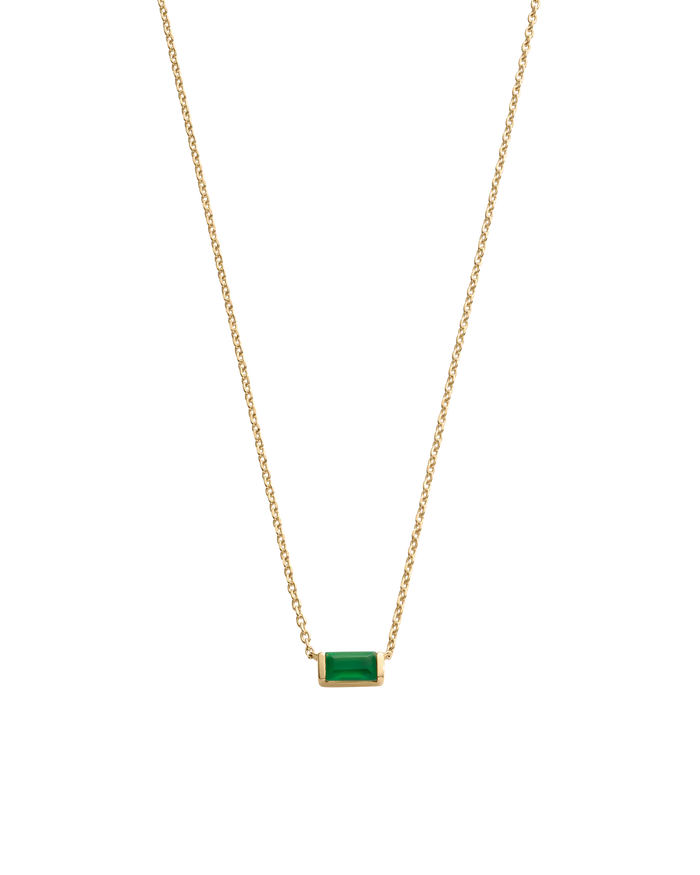Kirstin Ash - Green Onyx (May) BAGUETTE BIRTHSTONE NECKLACE - 18k Gold Vermeil