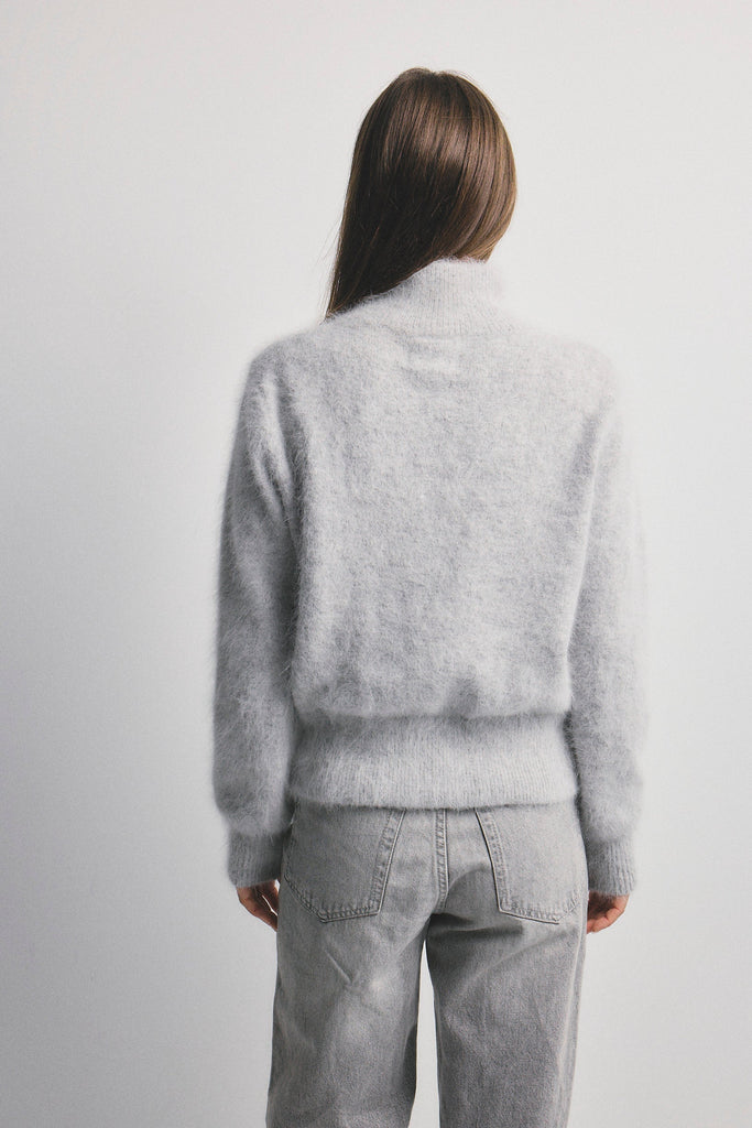 World of Nomads - Felix Zip Up Cashmere Bomber - Light Grey