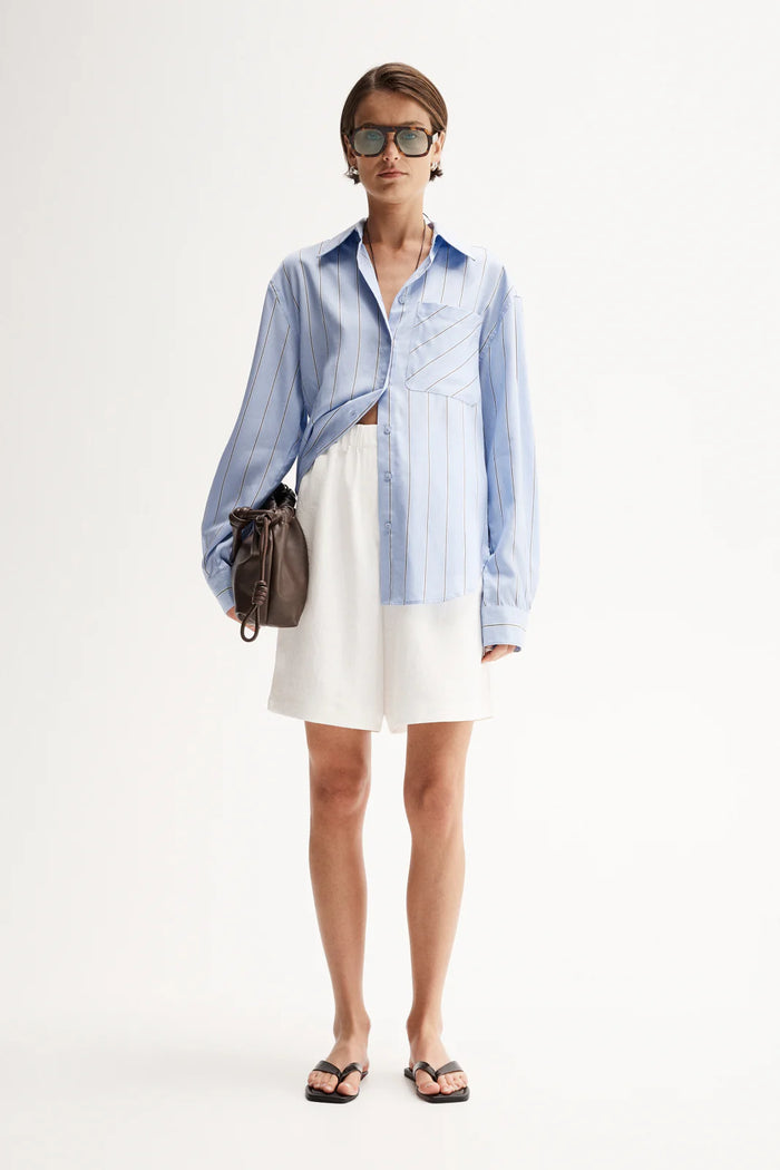 Elka- Henry Stripe Shirt- Blue Stripe