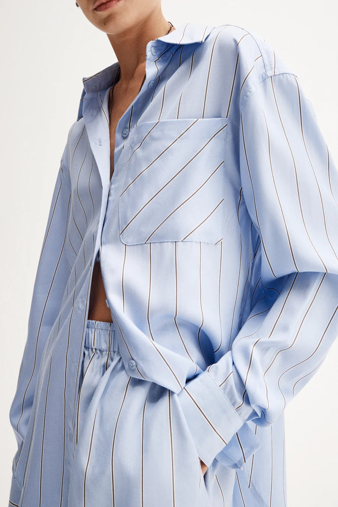Elka- Henry Stripe Shirt- Blue Stripe