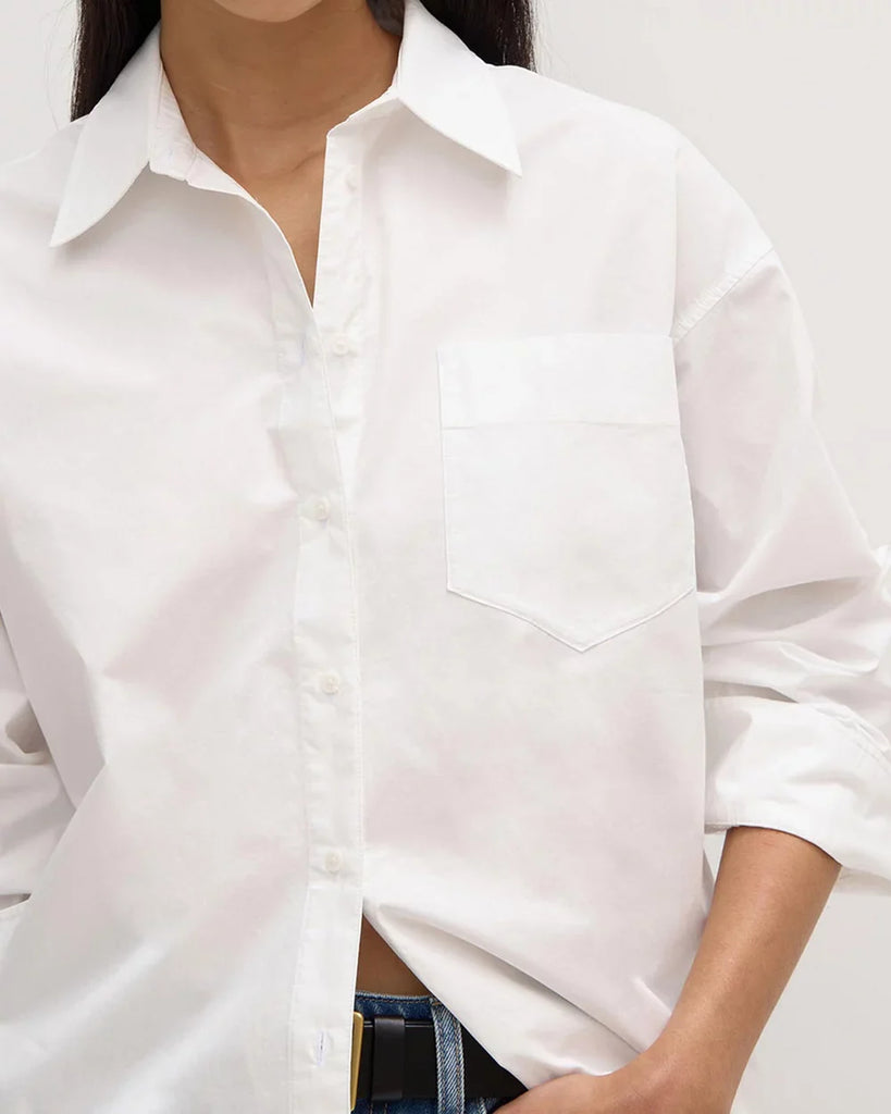 Assembly Label - Molly Poplin Long Sleeve Shirt - White