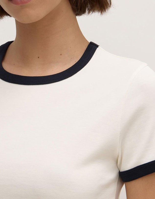 Assembly - Elise Ringer Short Sleeve Tee - Cream/True Navy