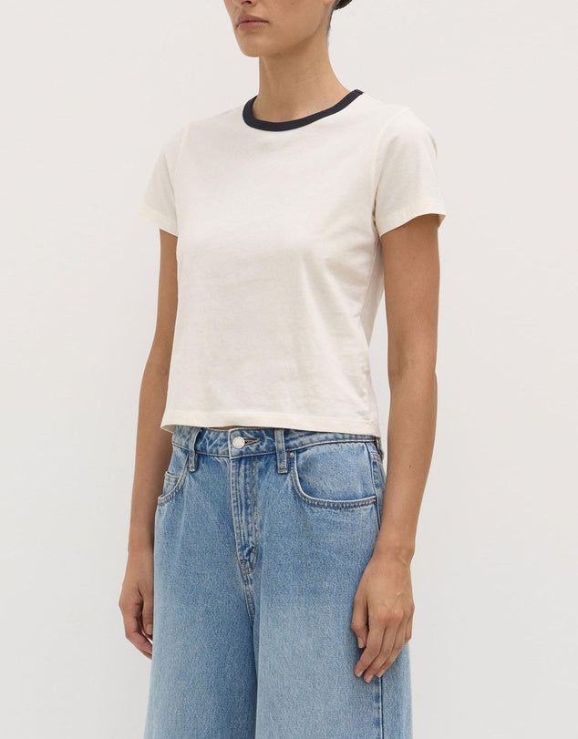 Assembly Label - Julia Ringer Short Sleeve Tee - Cream/Navy