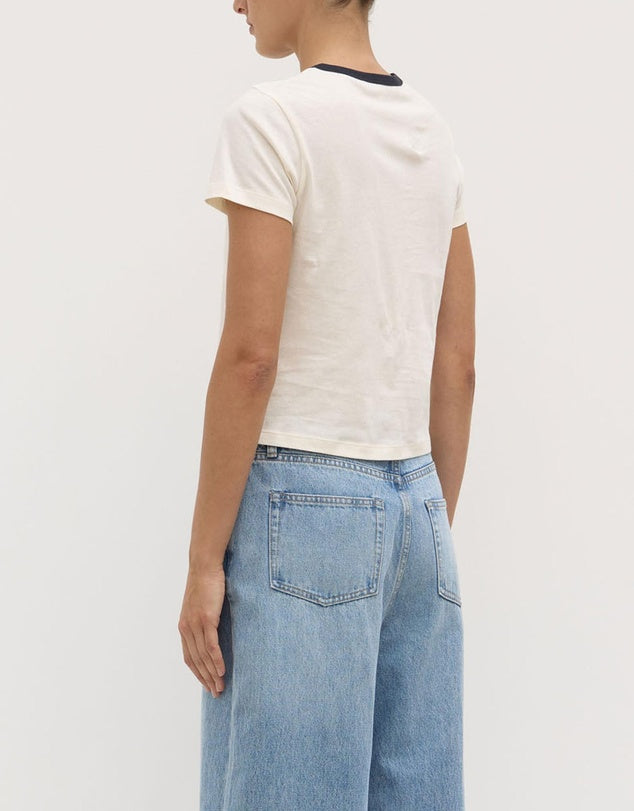 Assembly Label - Julia Ringer Short Sleeve Tee - Cream/Navy