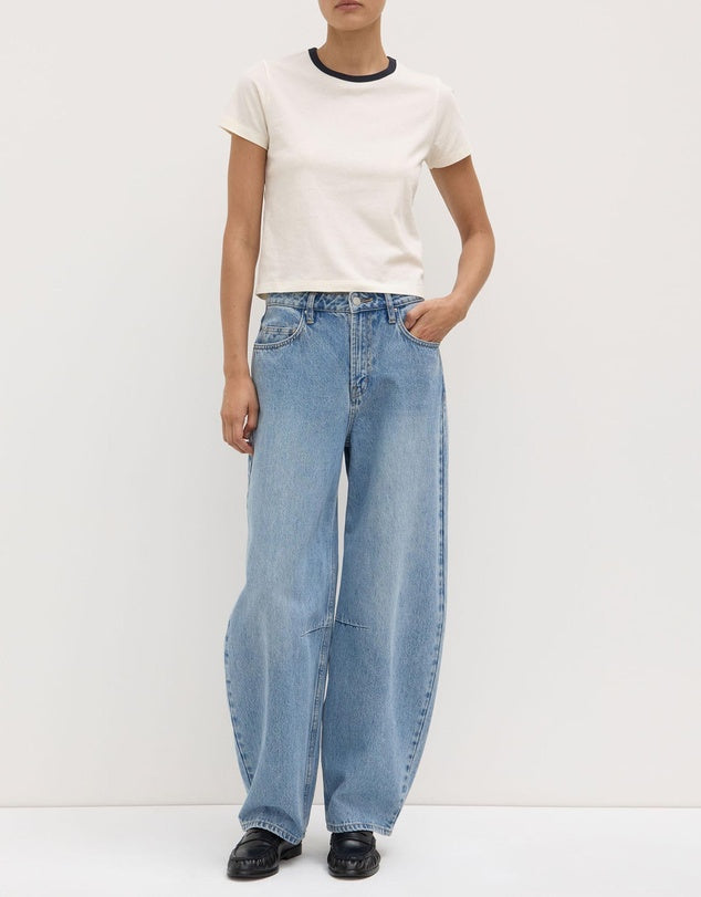 Assembly Label - Julia Ringer Short Sleeve Tee - Cream/Navy