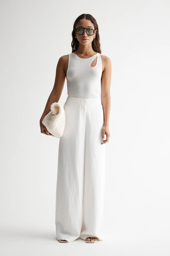 Elka- Ivy Knit Top- White