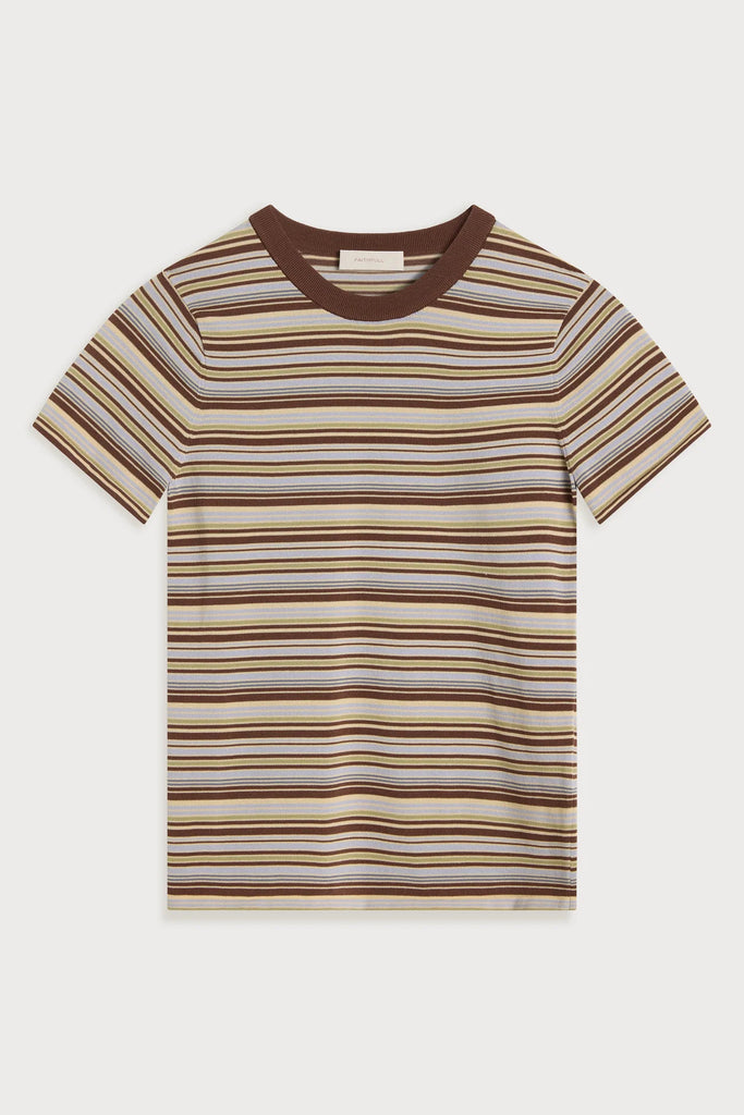 Faithful - Leandra T-Shirt - Canaria Stripe Carob