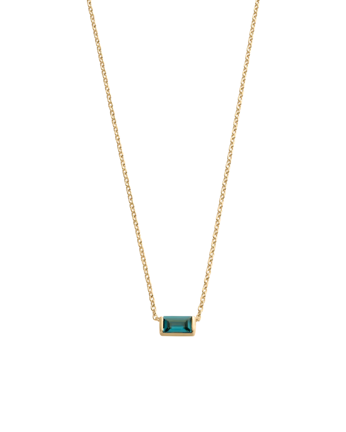 Kirstin Ash - London Blue (September) Topaz BAGUETTE BIRTHSTONE NECKLACE - 18k Gold Vermeil