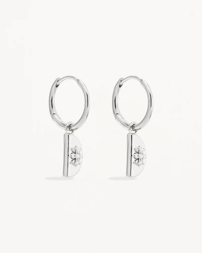By Charlotte - Lotus Hoops - Sterling Silver