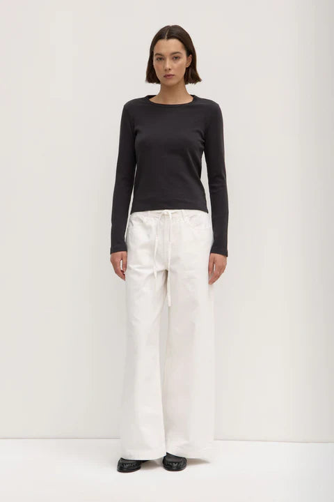 Assembly- Lyla Long Sleeve Tee- Washed Black