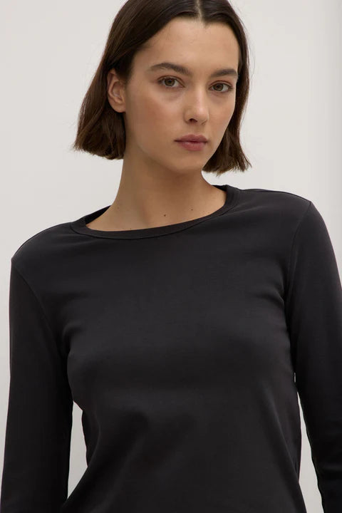 Assembly- Lyla Long Sleeve Tee- Washed Black