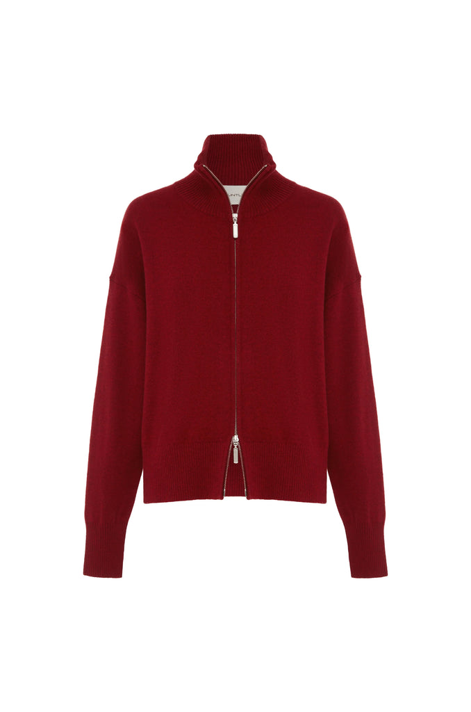 Huntly- Margot Zip Jacket- Winecask