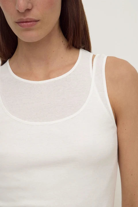 Assembly - Mika Jersey Layered Tank - White