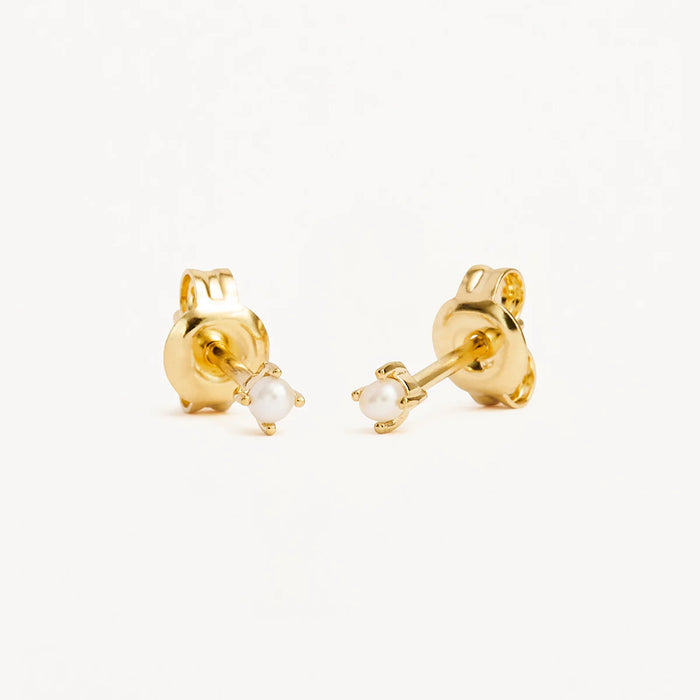 By Charlotte - Moonlight Pearl Stud Earrings - Gold