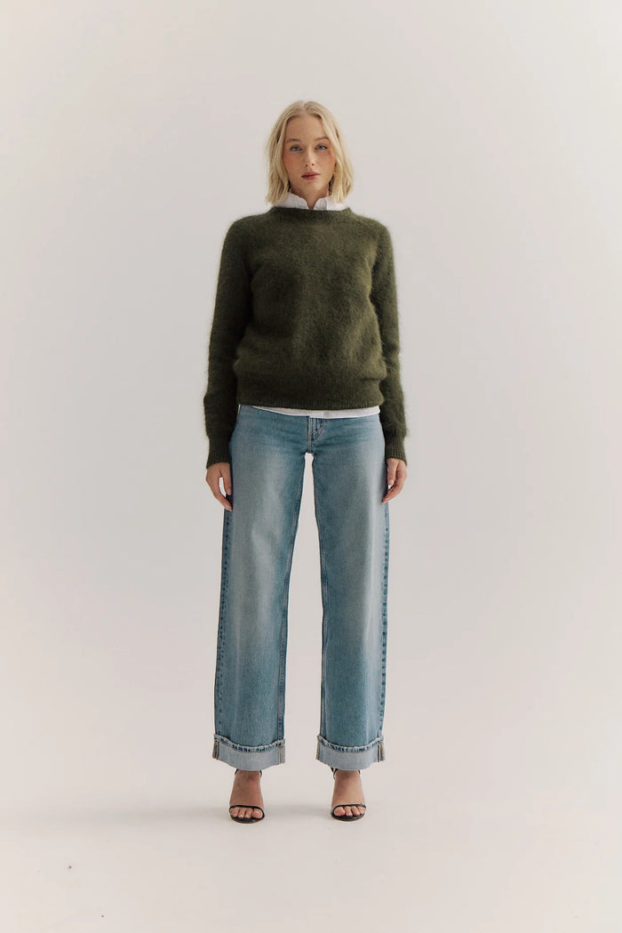 World Of Nomad - Adele Cashmere Crew Neck Knit - Moss