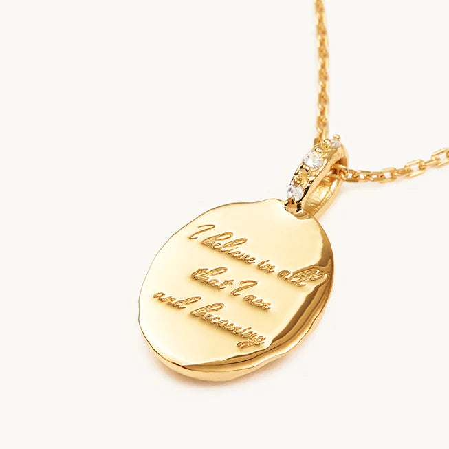 By Charlotte - Believe Small Necklace - Gold