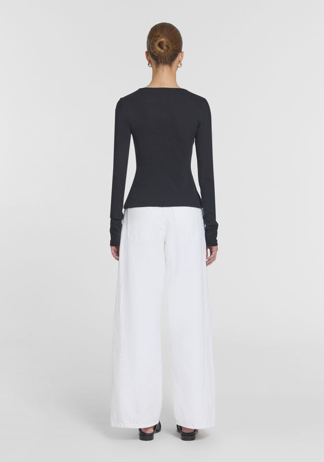 Viktoria & Woods-  Woods Rib Longsleeve Tee- Black
