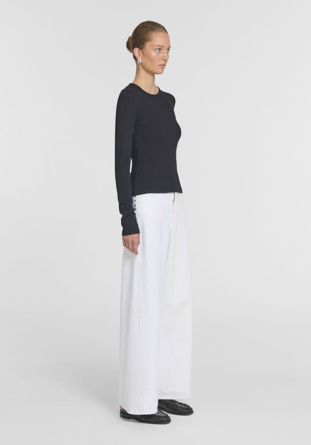 Viktoria & Woods-  Woods Rib Longsleeve Tee- Black