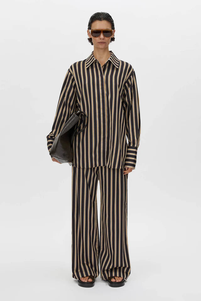 Camilla and Marc - Novella Shirt - Blk/Bronze Stripe