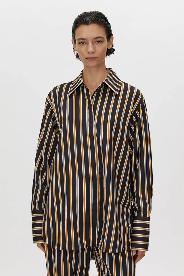 Camilla and Marc - Novella Shirt - Blk/Bronze Stripe
