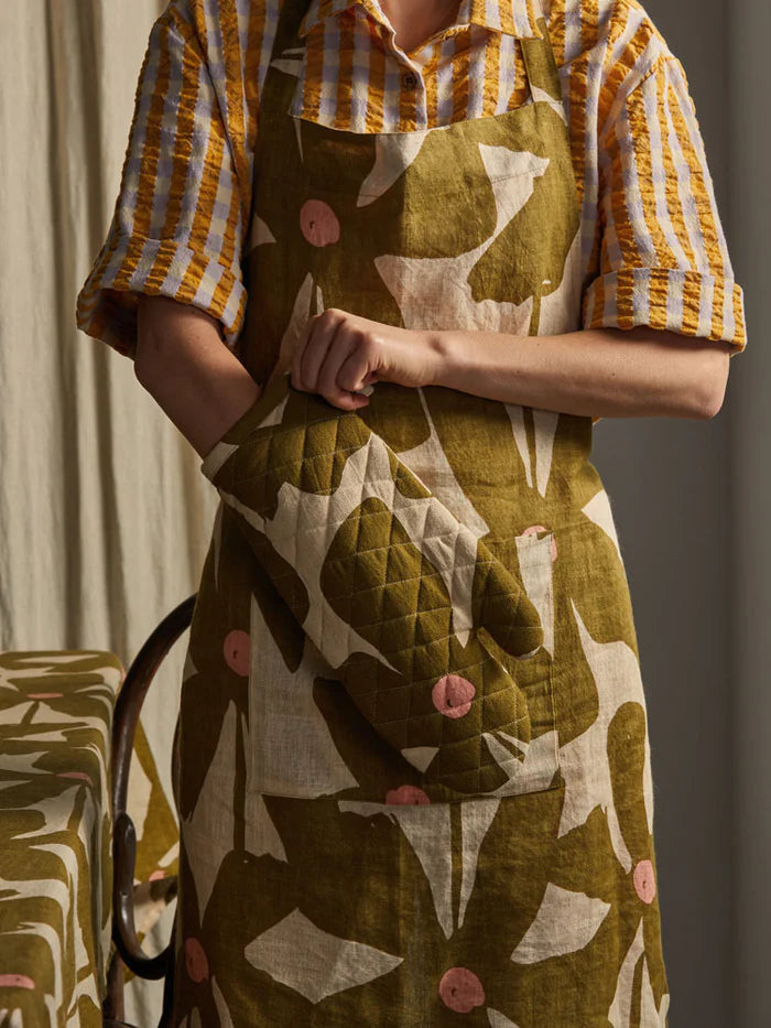 Mosey Me -  Olive Poppy Apron