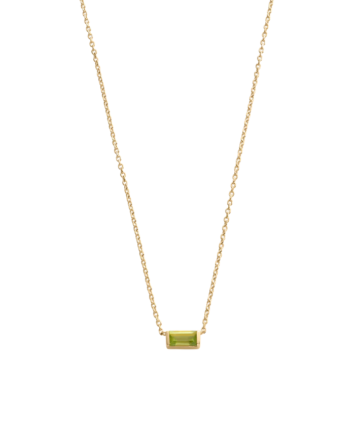 Kirstin Ash - Peridot (august) BAGUETTE BIRTHSTONE NECKLACE - 18k Gold Vermeil