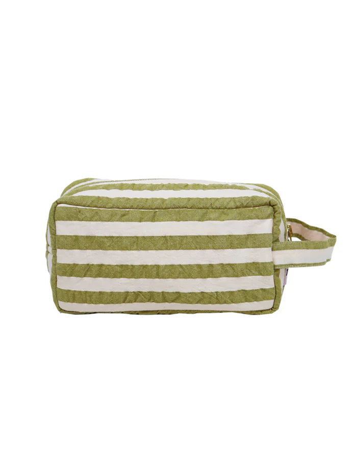 Mosey Me -  Seersucker Stripe Dopp Kit- pistachio