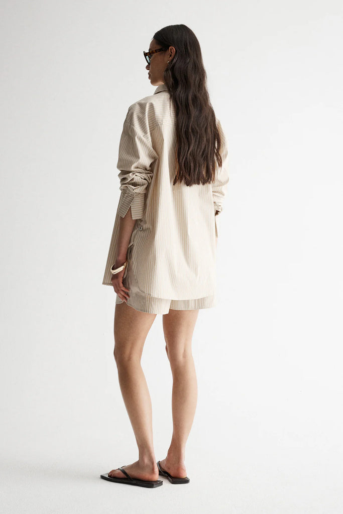Elka - Poppy Shirt - Oat stripe
